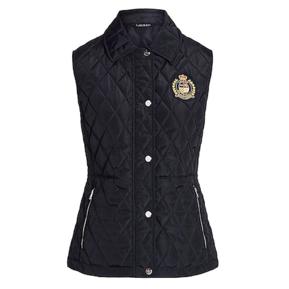 LAUREN RALPH LAUREN Crest Patch Quilted Vest - Picture 2 of 11